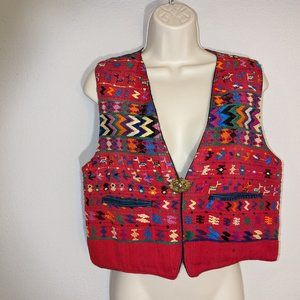 Seminole Indian Embroidered Vest.  One Size